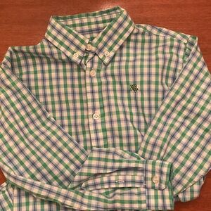 J Bailey Green and Blue Plaid Kids Roscoe Shirt Size 7